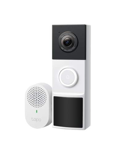 Tapo 2K Wireless Smart Video Doorbell w/Chime, 160° Ultra-Wide View, D210