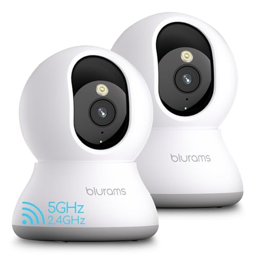 blurams 5G Cameras for Home Security, 360° PTZ Pet/Dog Indoor Camera, 2Pack | 2K, Dual-Band WiFi6, Free Human/Motion/Sound Detection, 2-Way Talk, Night Vision, Works with Alexa & Google Assistant