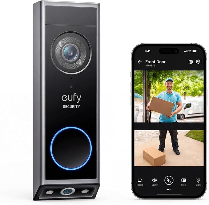 eufy Security Video Doorbell E340,No Subscription,Dual Cameras,2K FHD, — Our recommended configuration for best results