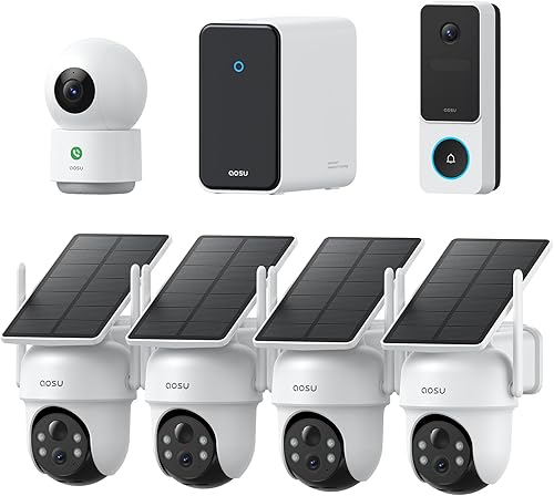 aosu 3K Solar Security Camea Outdoor Wireless Kit System with 2K Video — Our recommended configuration for best results
