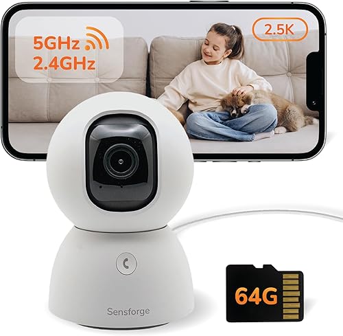 SensForge 2.5K Pan-Tilt Security Camera, 360° Dual-Band WiFi Camera fo — Real-world performance testing in action