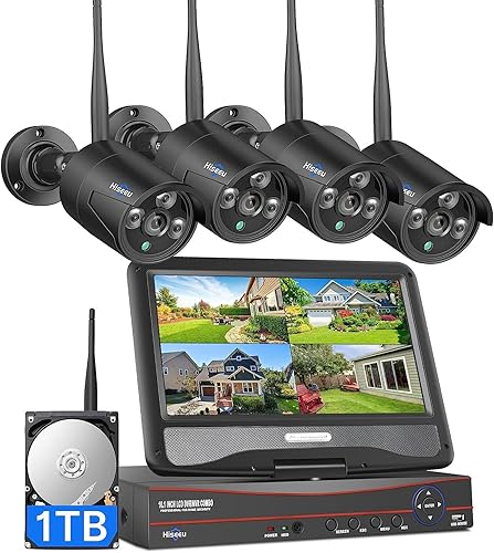 Hiseeu Home Security Camera System, 24/7 Recording Wired Plug-in Power — Build quality and design details up close